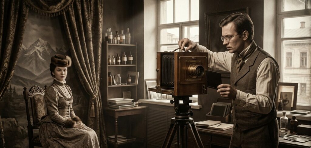 Первый фотограф в истории: процесс создания дагеротипа в старинной студии